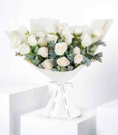 Anniversary 25 White Roses