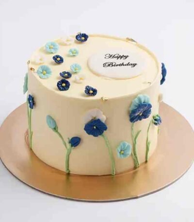 Delphinium Bloom Birthday Chocolate Cake