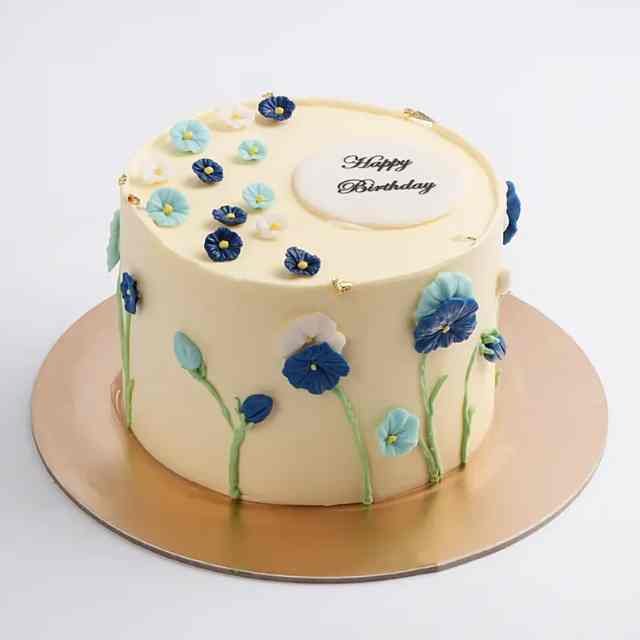 Delphinium Bloom Birthday Chocolate Cake