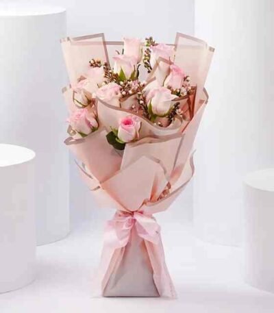 Elegant Blush Pink Rose Bouquet